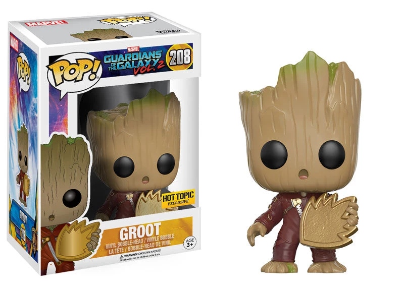 Funko Pop Movies Marvel Guardians Of The Galaxy Vol. 2- Groot (Hot Topic Exclusive) #208 Hot Topic Exclusives