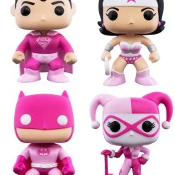 All D.C. Pops Funko Pop D.C. Heroes Bundle Of 4 (Breast Cancer Edition)