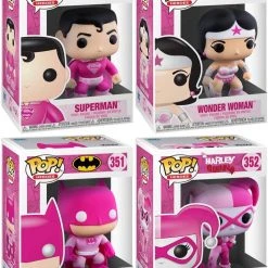 All D.C. Pops Funko Pop D.C. Heroes Bundle Of 4 (Breast Cancer Edition)